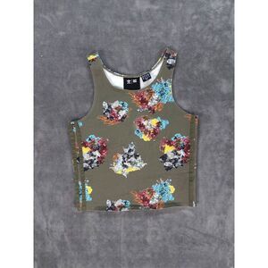 Adidas Ivy Park IVYTOPIA Crop Top Geode Crystal Print Green Youth Girls M 11-12Y